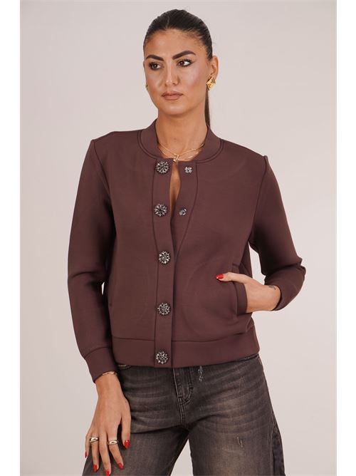 Felapa bomber con bottoni gioiello Luckylu Milano | CP57SPBROWN